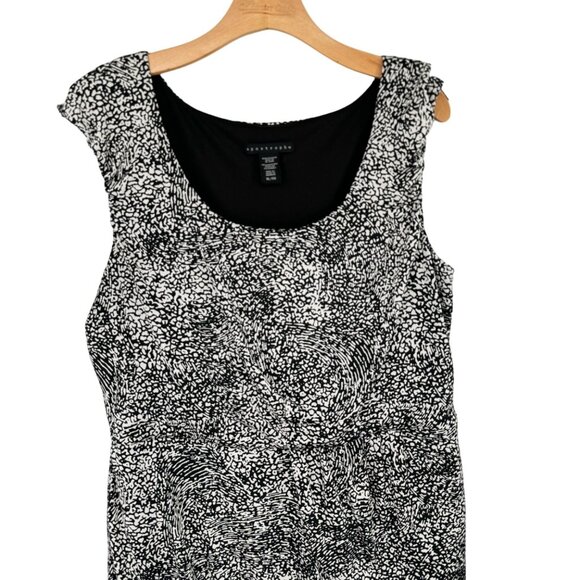 Apostrophe Womens Black White Patterned Sleeveless knit Dress Size XL lined - Picture 5 of 11